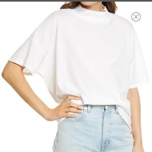 Free People white crop top mock neck size XS